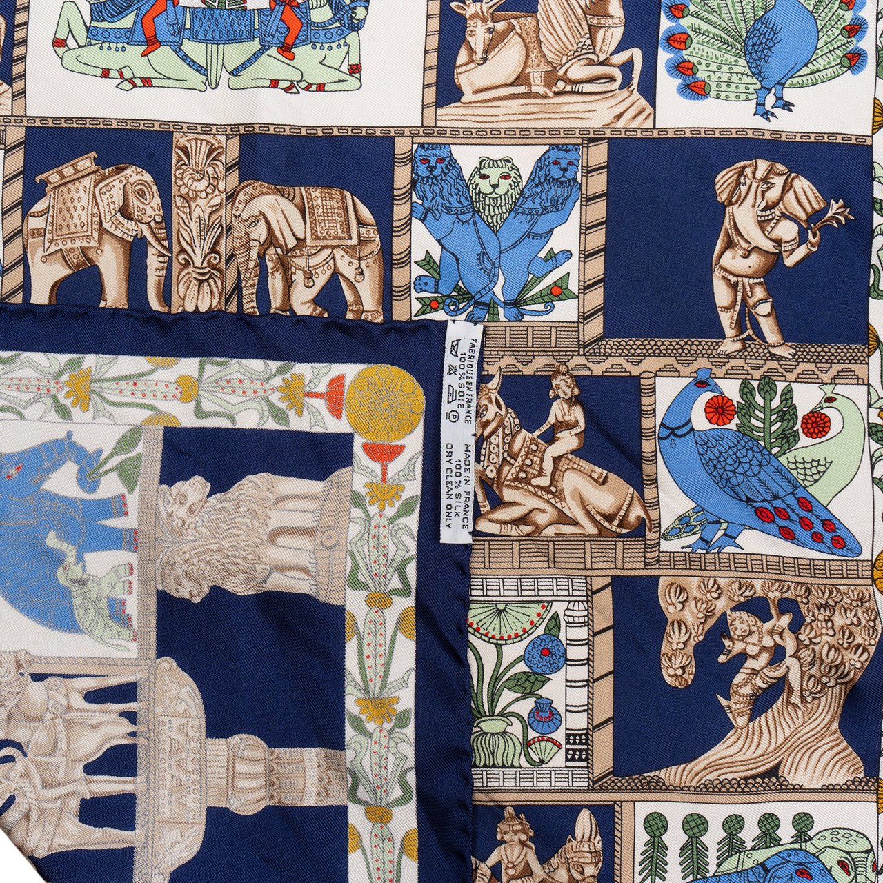 Hermès Hermès Classic "Torana" Silk Carre 45 Scarf Tuch Blauw