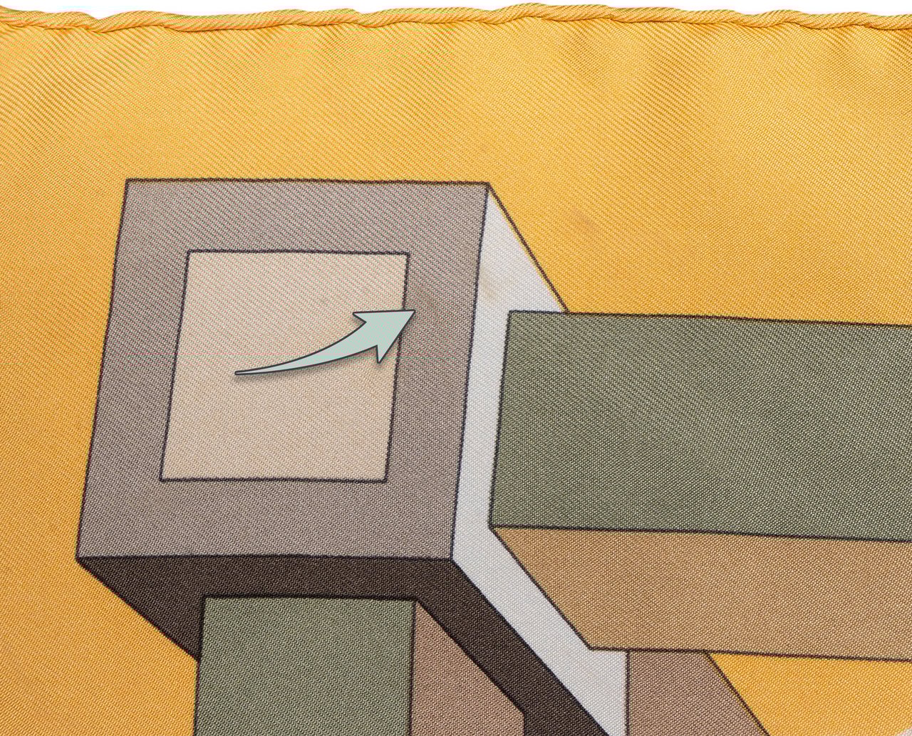 Hermès Hermès Classic "Perspective" Silk Carre 45 Scarf Tuch Geel