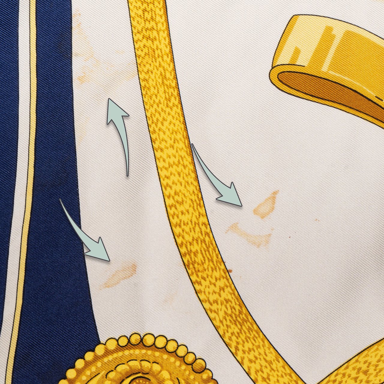 Hermès Hermès Classic "Gaucho" Silk Carre 90 Scarf Tuch Blauw