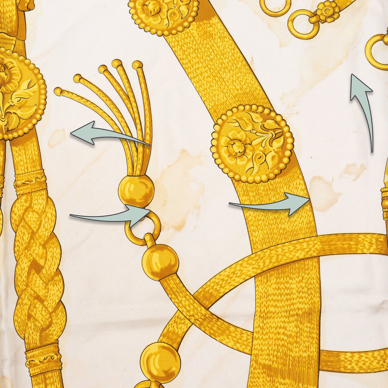 Hermès Hermès Classic "Gaucho" Silk Carre 90 Scarf Tuch Blauw