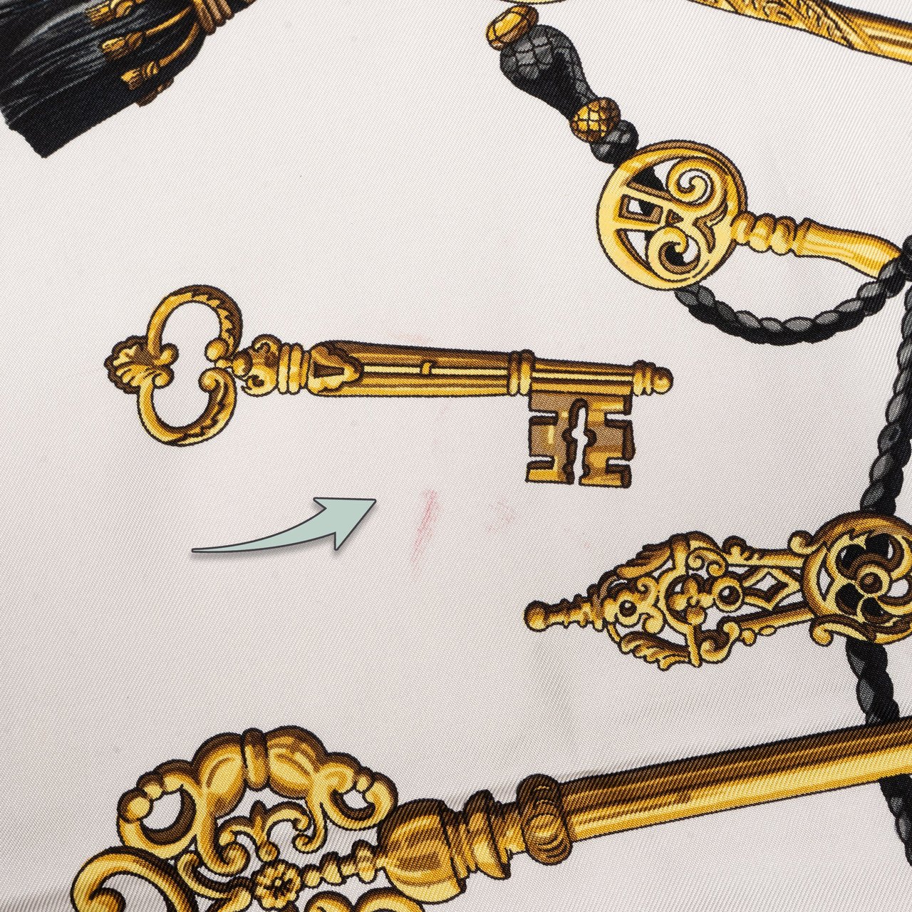 Hermès Hermès Classic "Les Clefs" Silk Carre 90 Scarf Tuch Zwart