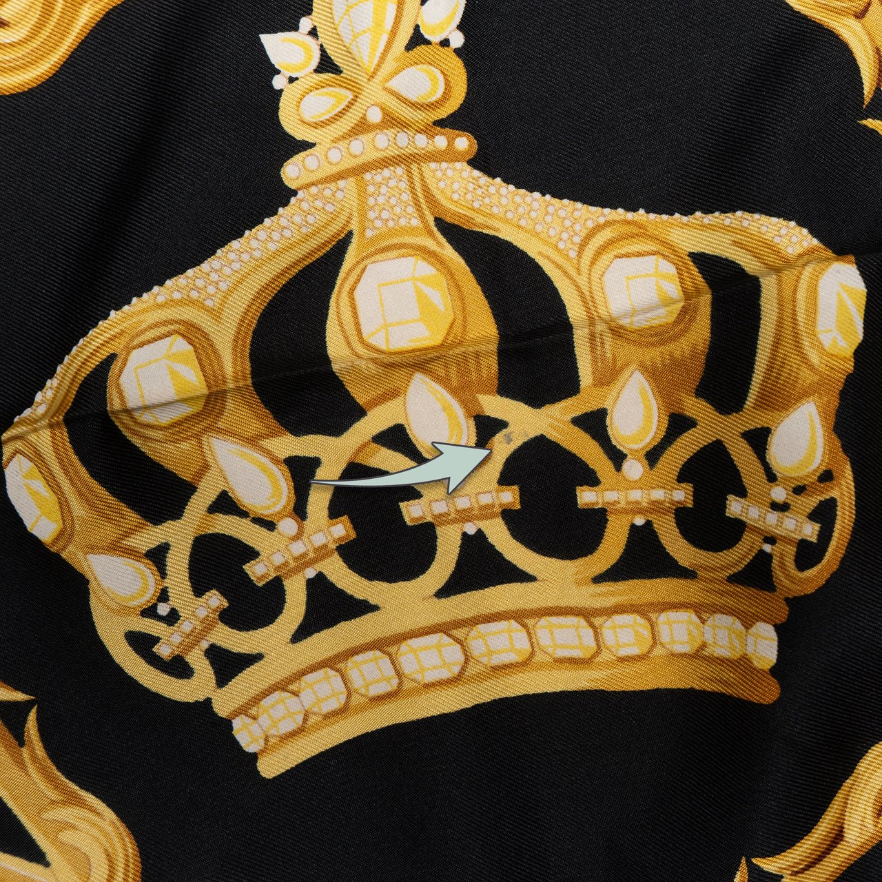 Hermès Hermès Classic "Krona" Silk Carre 90 Scarf Tuch Geel