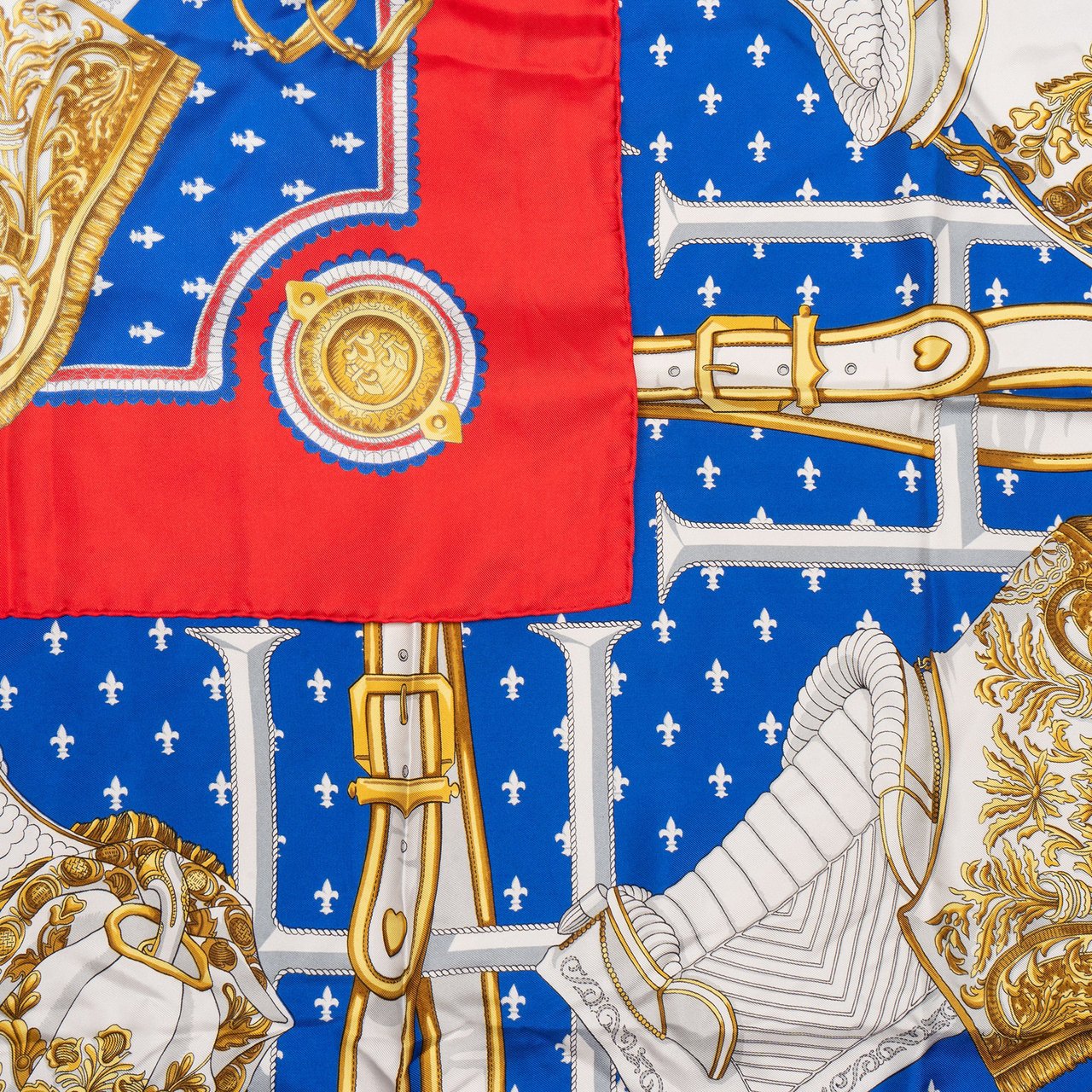 Hermès Hermès Classic "SELLES A HOUSSE" Silk Carre 90 Scarf Tuch Rood