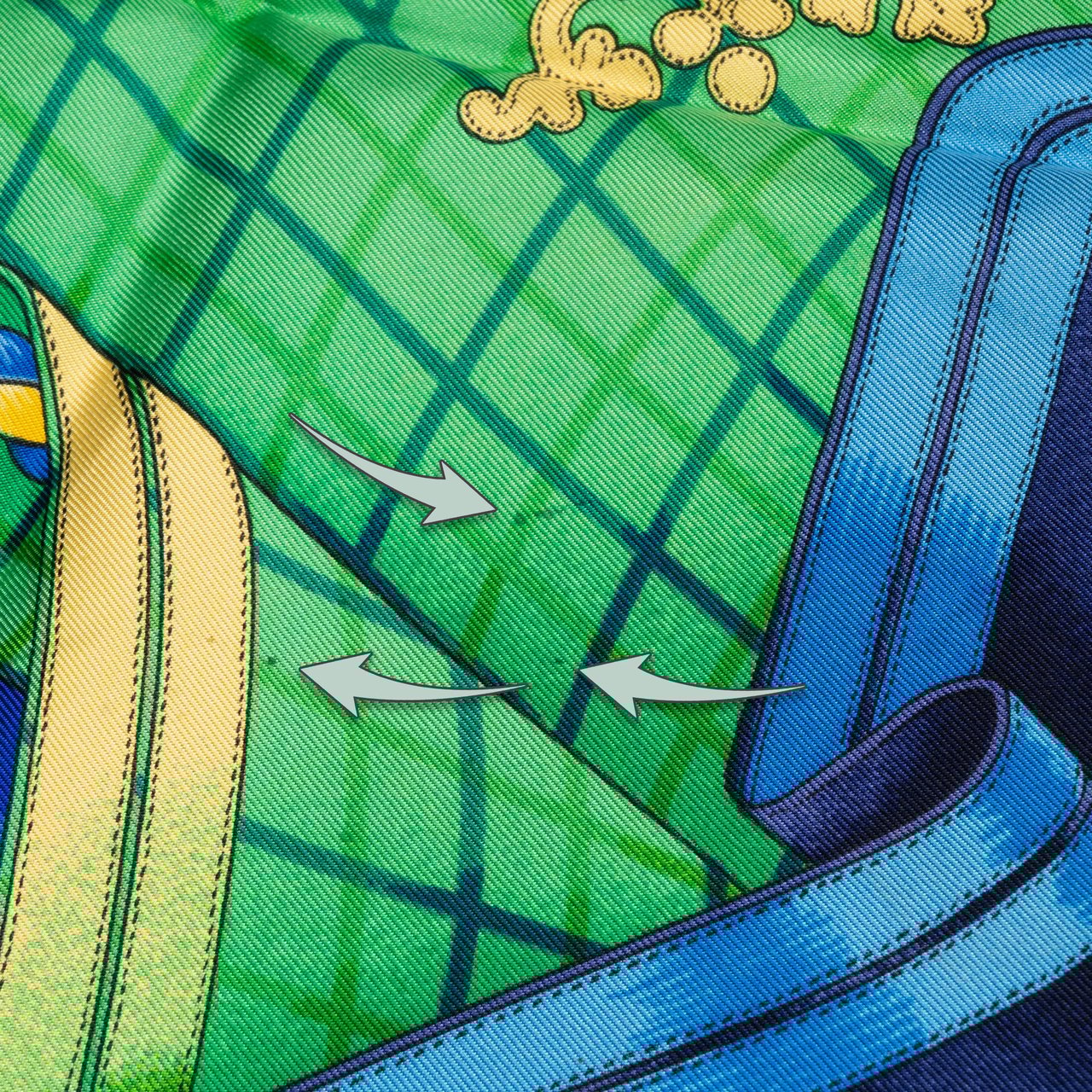 Hermès Hermès Classic "GRANDE TENUE" Silk Carre 90 Scarf Tuch Blauw