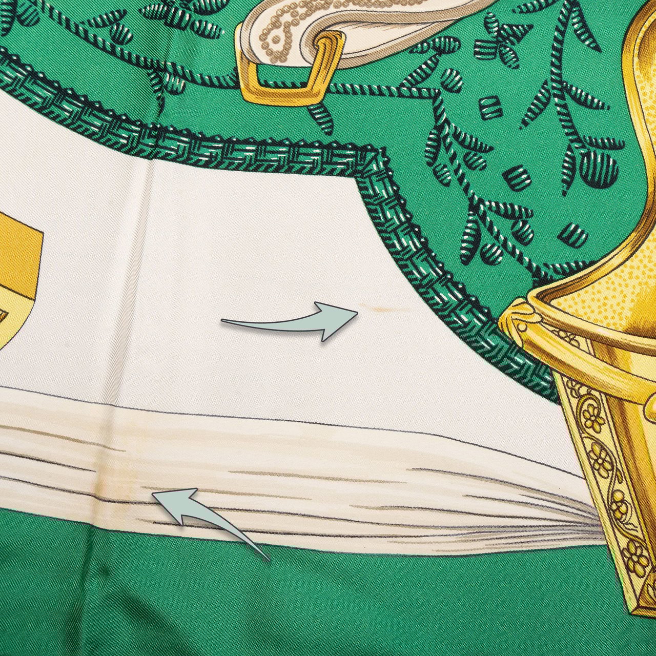 Hermès Hermès Classic "ETRIERS" Silk Carre 90 Scarf Tuch Groen