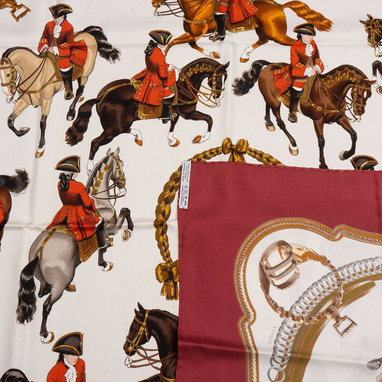 Hermès Hermès Classic "REPRISE" Silk Carre 90 Scarf Tuch Rood