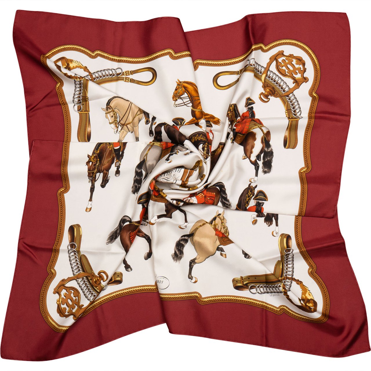 Hermès Hermès Classic "REPRISE" Silk Carre 90 Scarf Tuch Rood