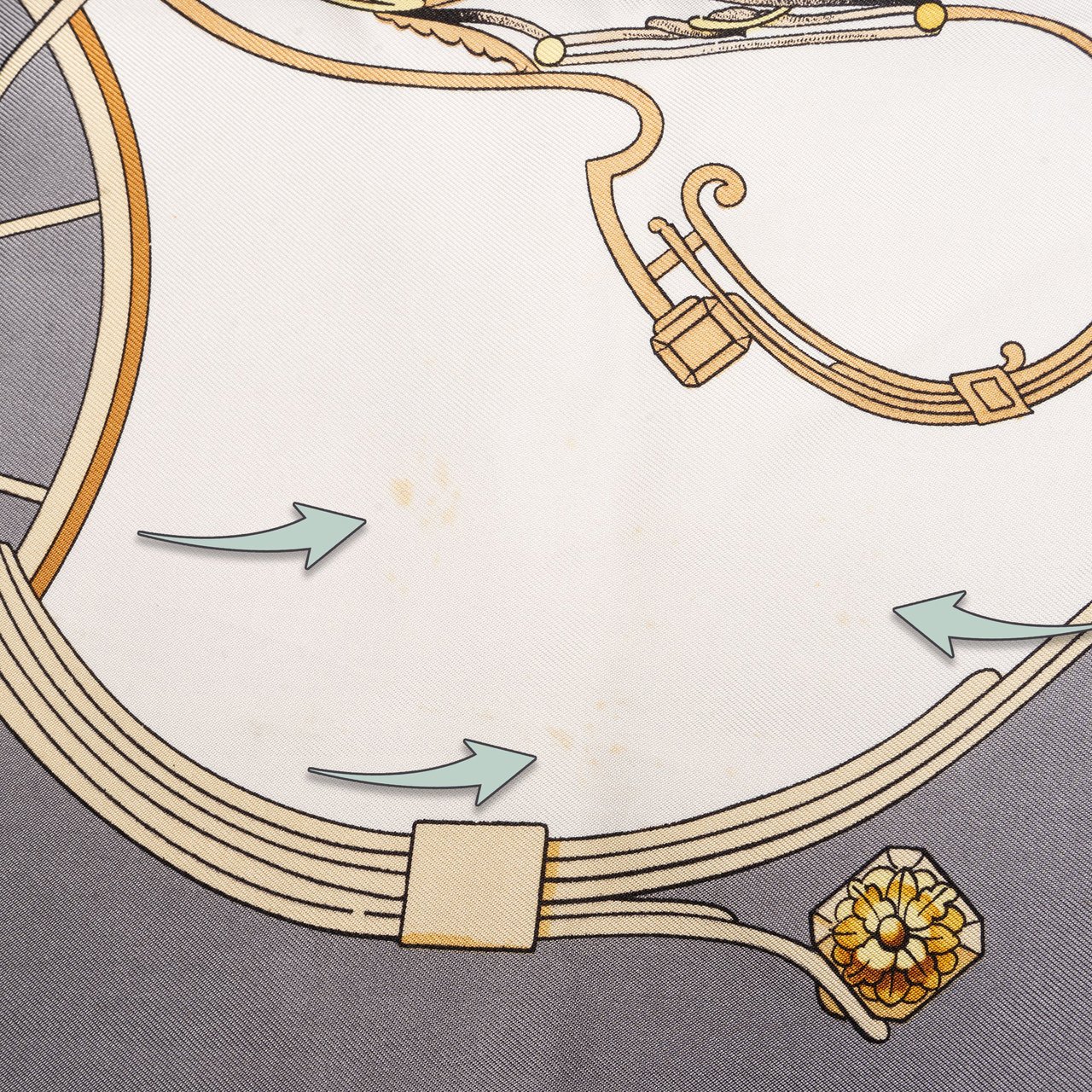 Hermès Hermès Classic "SPRINGS" Silk Carre 90 Scarf Tuch Donkergrijs