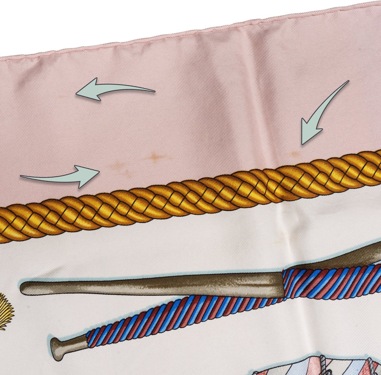 Hermès Hermès Classic "LES TAMBOURS" Silk Carre 90 Scarf Tuch Divers