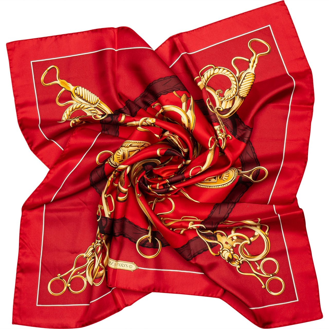 Hermès Hermès Classic "Lift Profile" Silk Carre 90 Scarf Tuch Rood