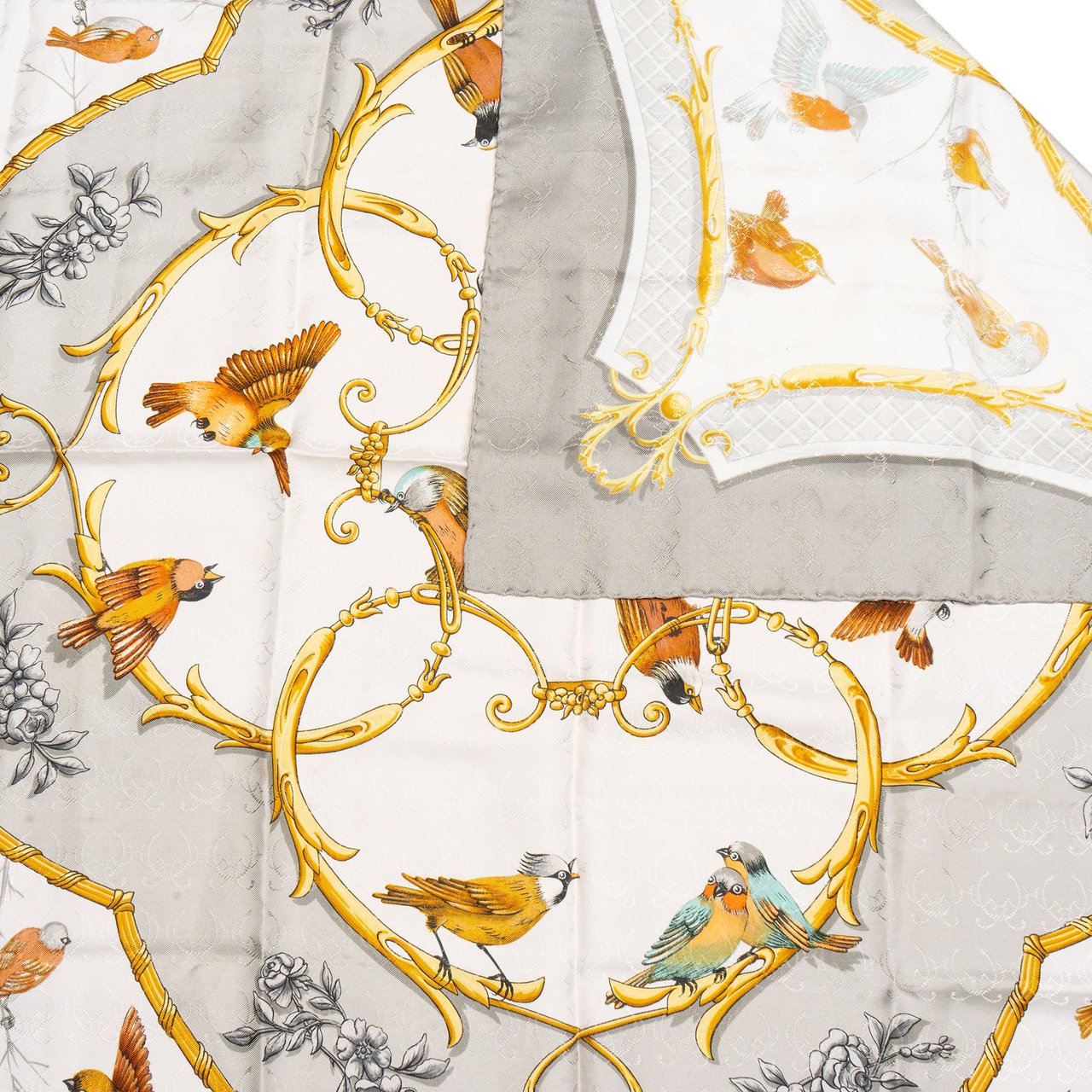 Hermès Hermès Classic "LA CLE des CHAMPS" Silk Carre 90 Scarf Tuch Donkergrijs