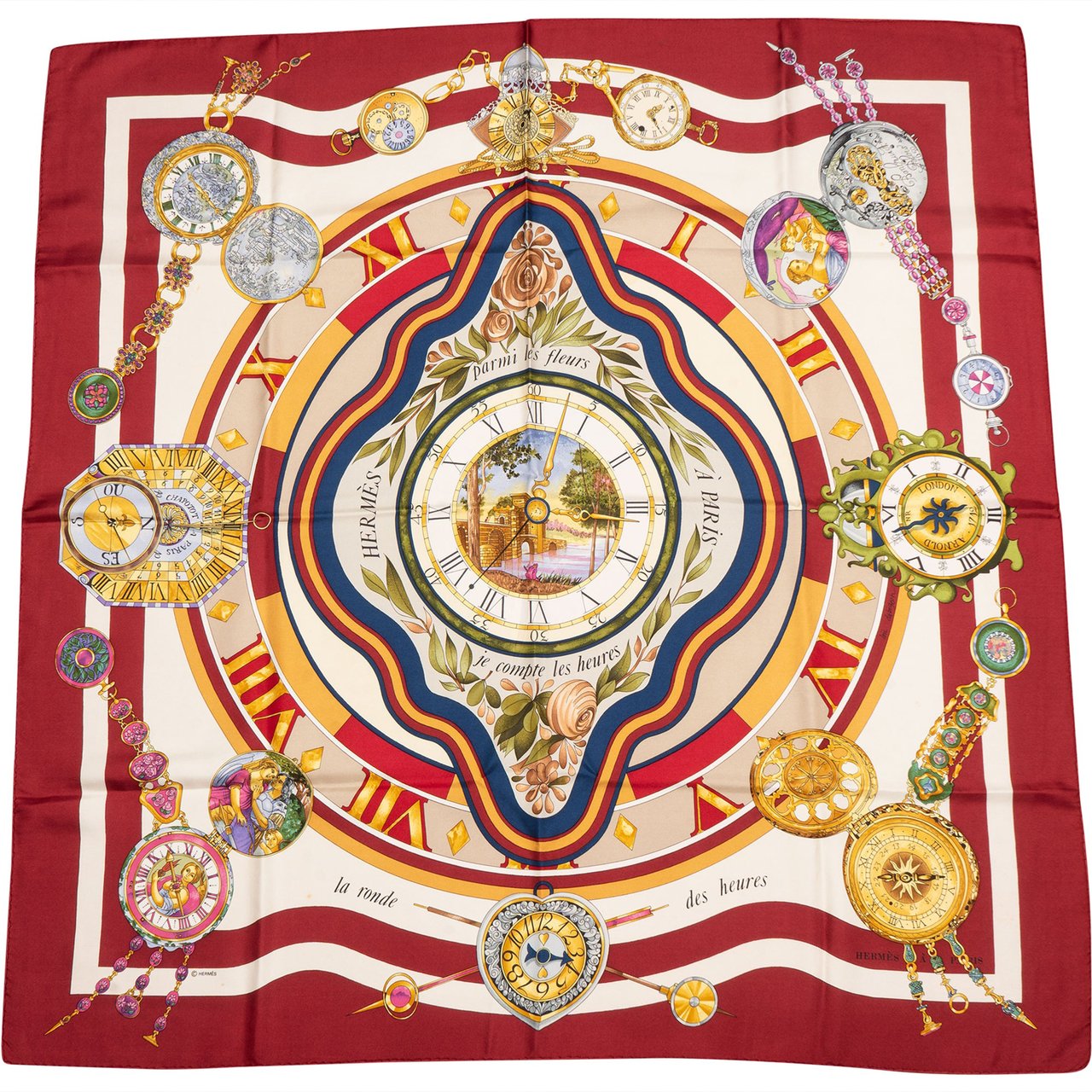 Hermès Hermès Classic "parmi le fleurs" Silk Carre 90 Scarf Tuch Divers