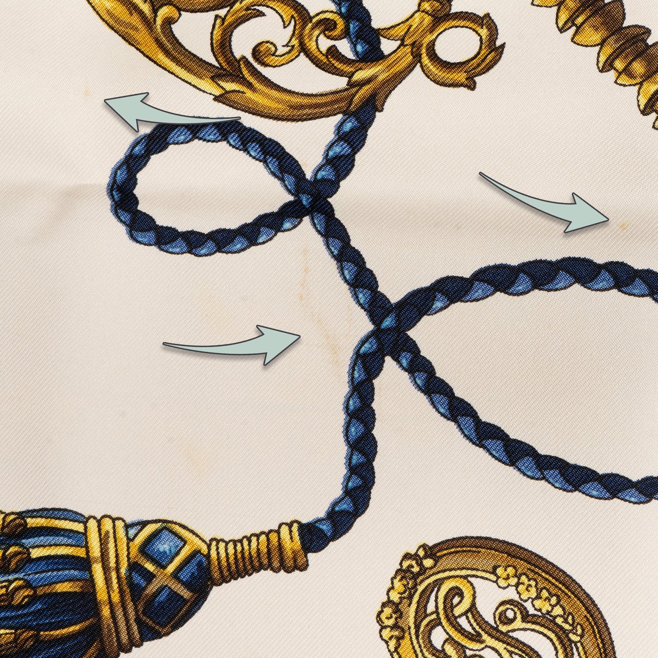 Hermès Hermès Classic "Les Clefs" Silk Carre 90 Scarf Tuch Blauw