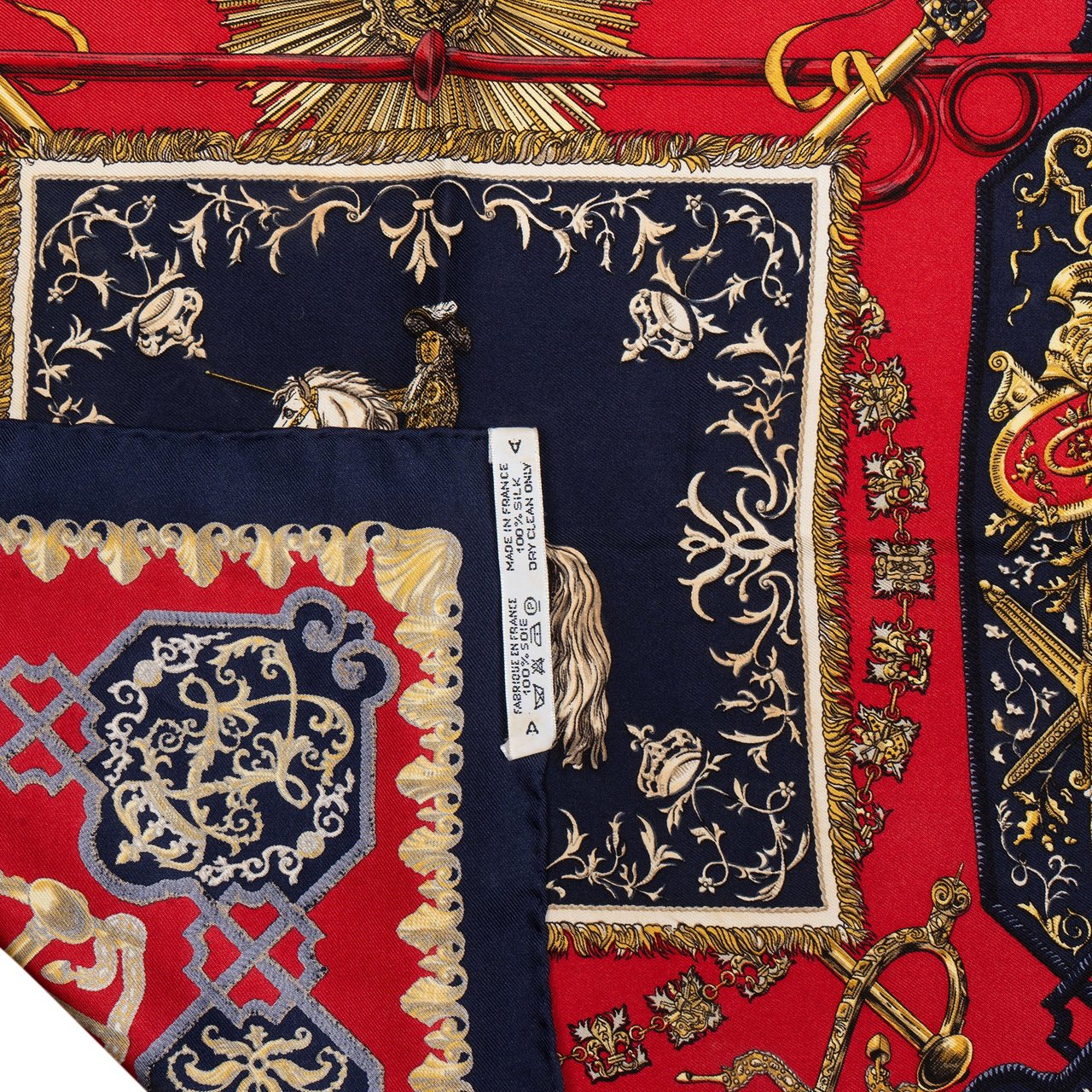 Hermès Hermès Classic "LVDOVICVS MAGNVS" Silk Carre 90 Scarf Tuch Blauw