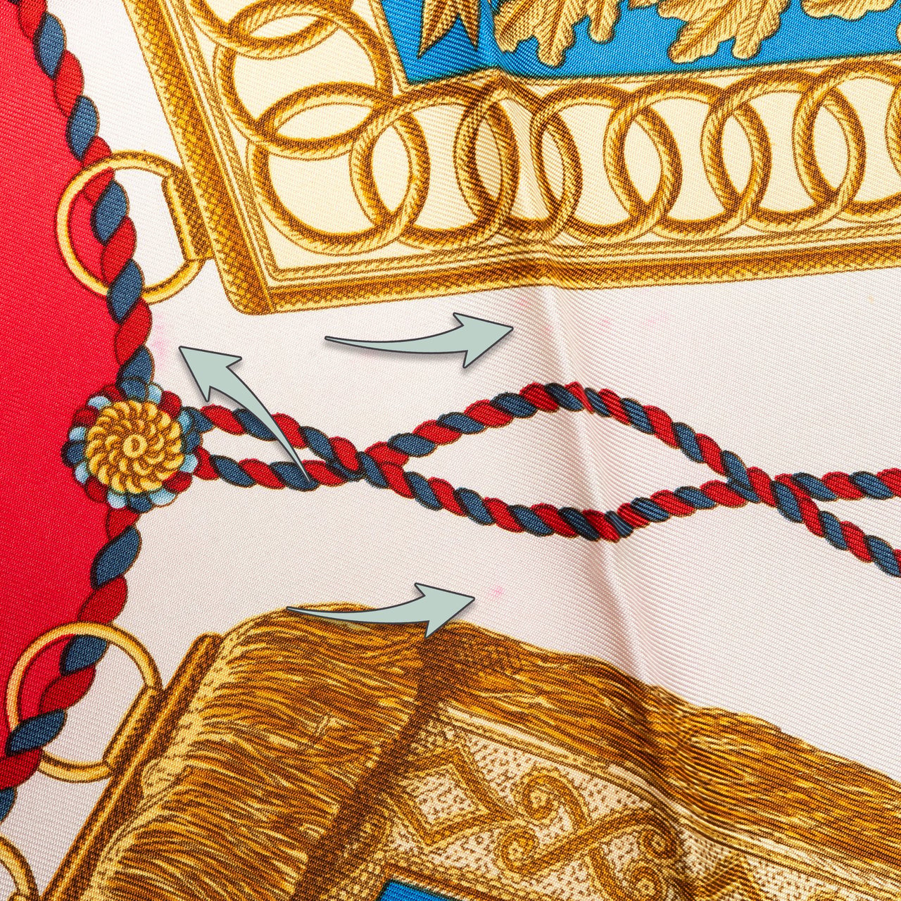 Hermès Classic "Les Clefs" Silk Carre 90 Scarf Tuch Rood