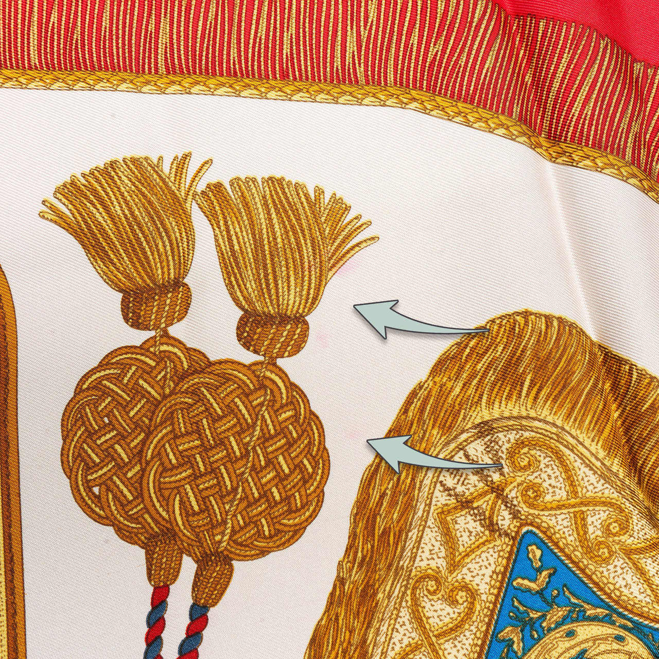 Hermès Classic "Les Clefs" Silk Carre 90 Scarf Tuch Rood
