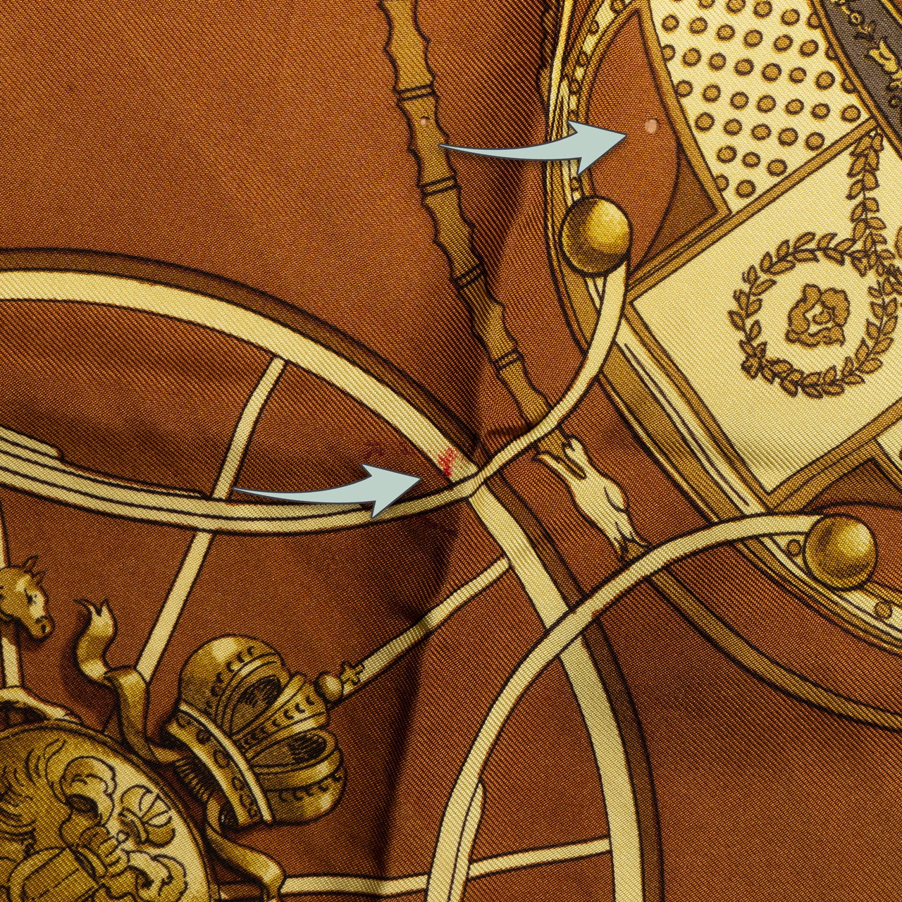 Hermès Hermès Classic "SPRINGS" Silk Carre 90 Scarf Tuch Bruin