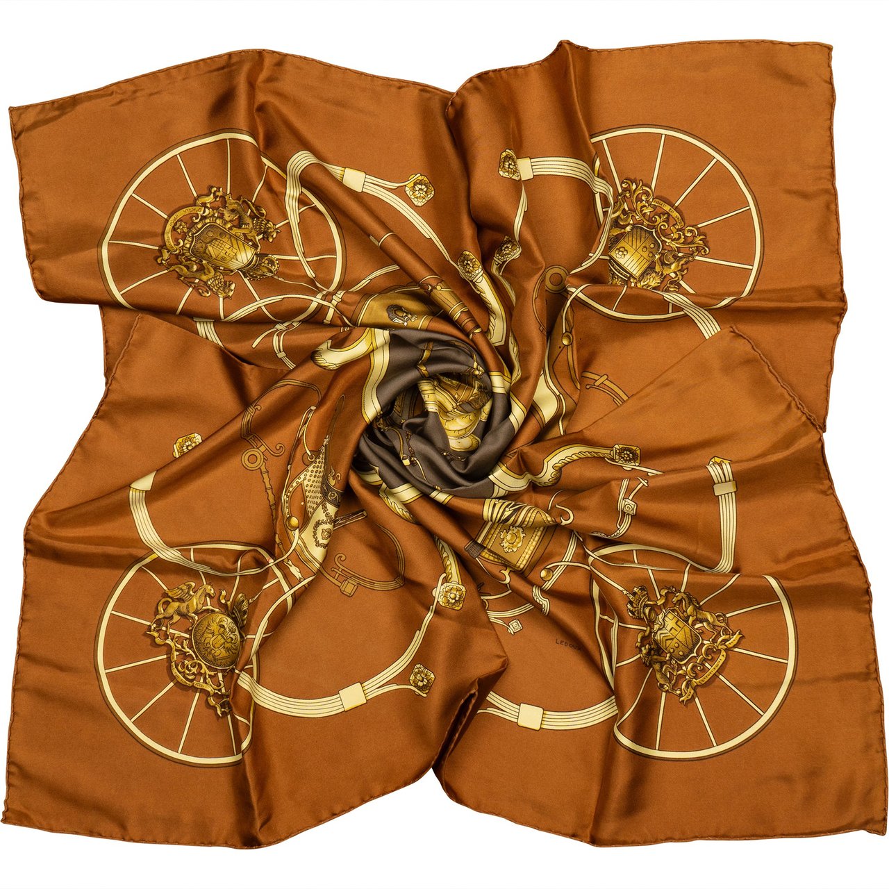 Hermès Hermès Classic "SPRINGS" Silk Carre 90 Scarf Tuch Bruin