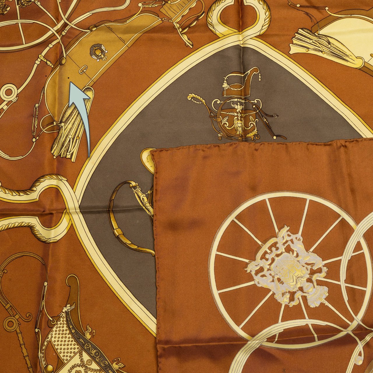 Hermès Hermès Classic "SPRINGS" Silk Carre 90 Scarf Tuch Bruin