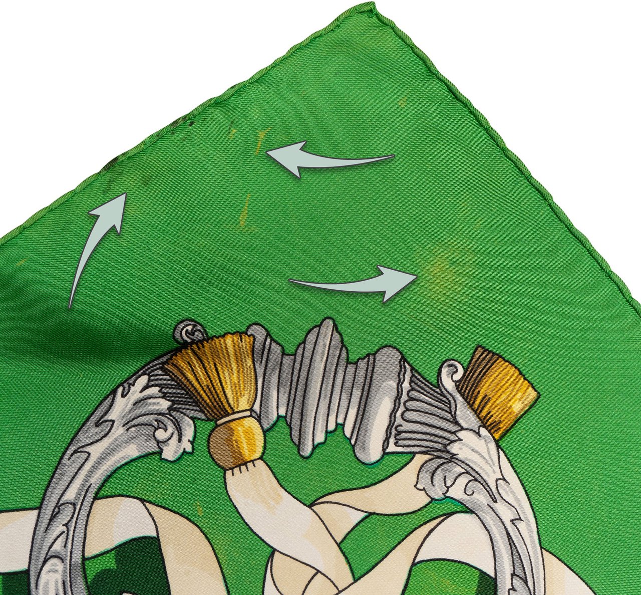 Hermès Hermès Classic "FERRONNERIE" Silk Carre 90 Scarf Tuch Groen