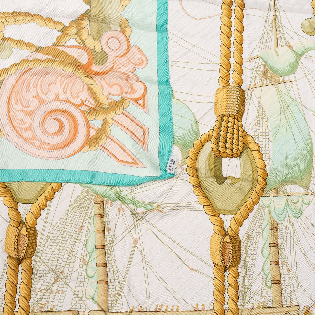 Hermès Hermès Classic "Tribord" Silk Carre 90 Scarf Tuch Blauw