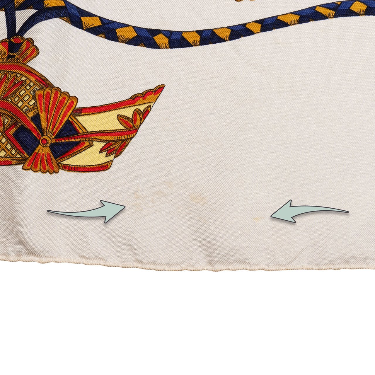 Hermès Classic "Carriage" Silk Carre 90 Scarf Tuch Wit