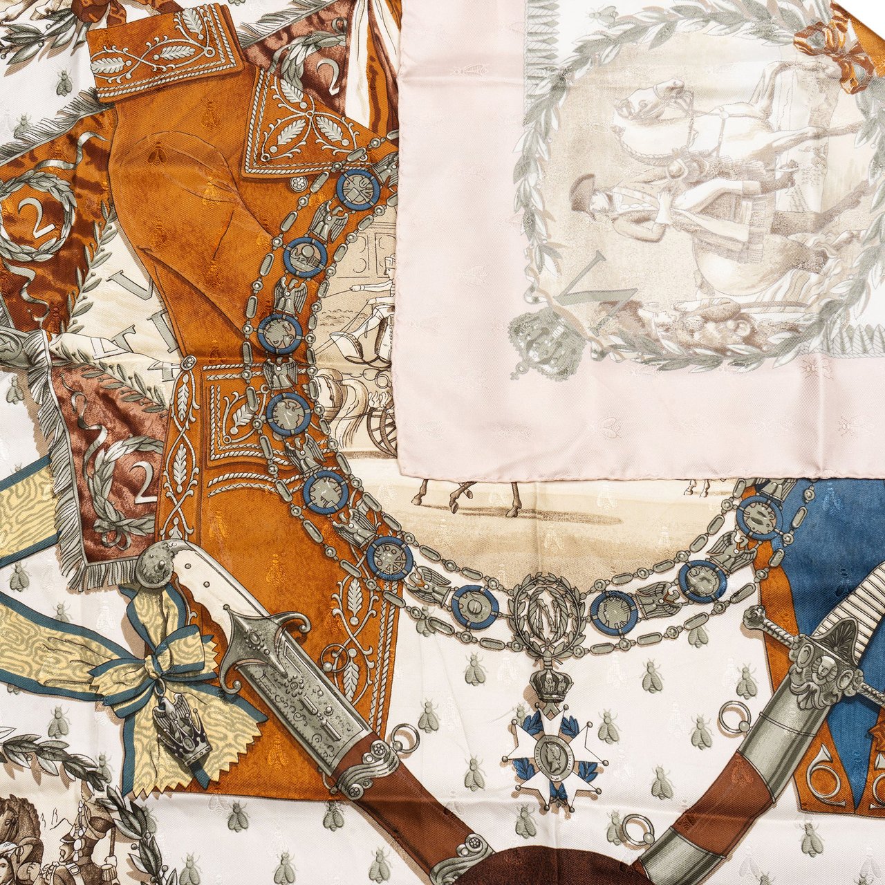 Hermès Hermès Classic "NAPOLÉON" Silk Carre 90 Scarf Tuch Rood