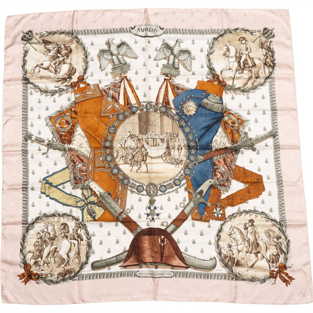 Hermès Hermès Classic "NAPOLÉON" Silk Carre 90 Scarf Tuch Rood