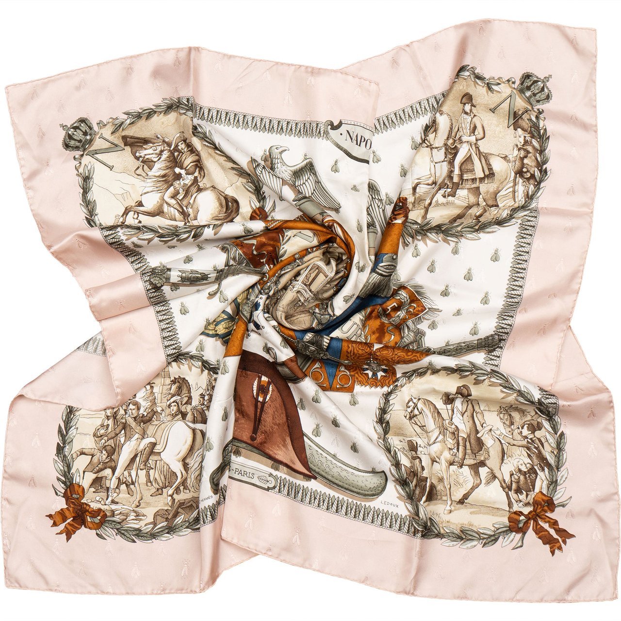 Hermès Hermès Classic "NAPOLÉON" Silk Carre 90 Scarf Tuch Rood