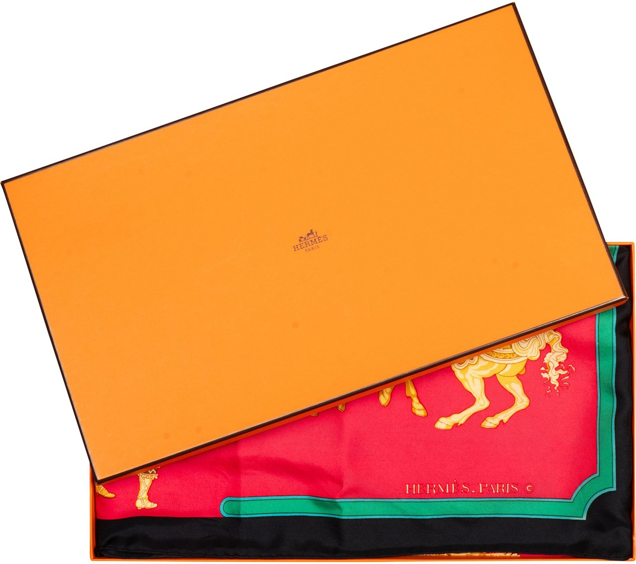 Hermès Classic "CARROUSEL" Silk Carre 90 Scarf Tuch Rood