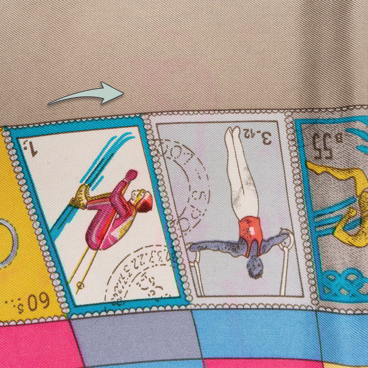 Hermès Hermès Classic "CORRESPONDANCE" Silk Carre 90 Scarf Tuch Donkergrijs