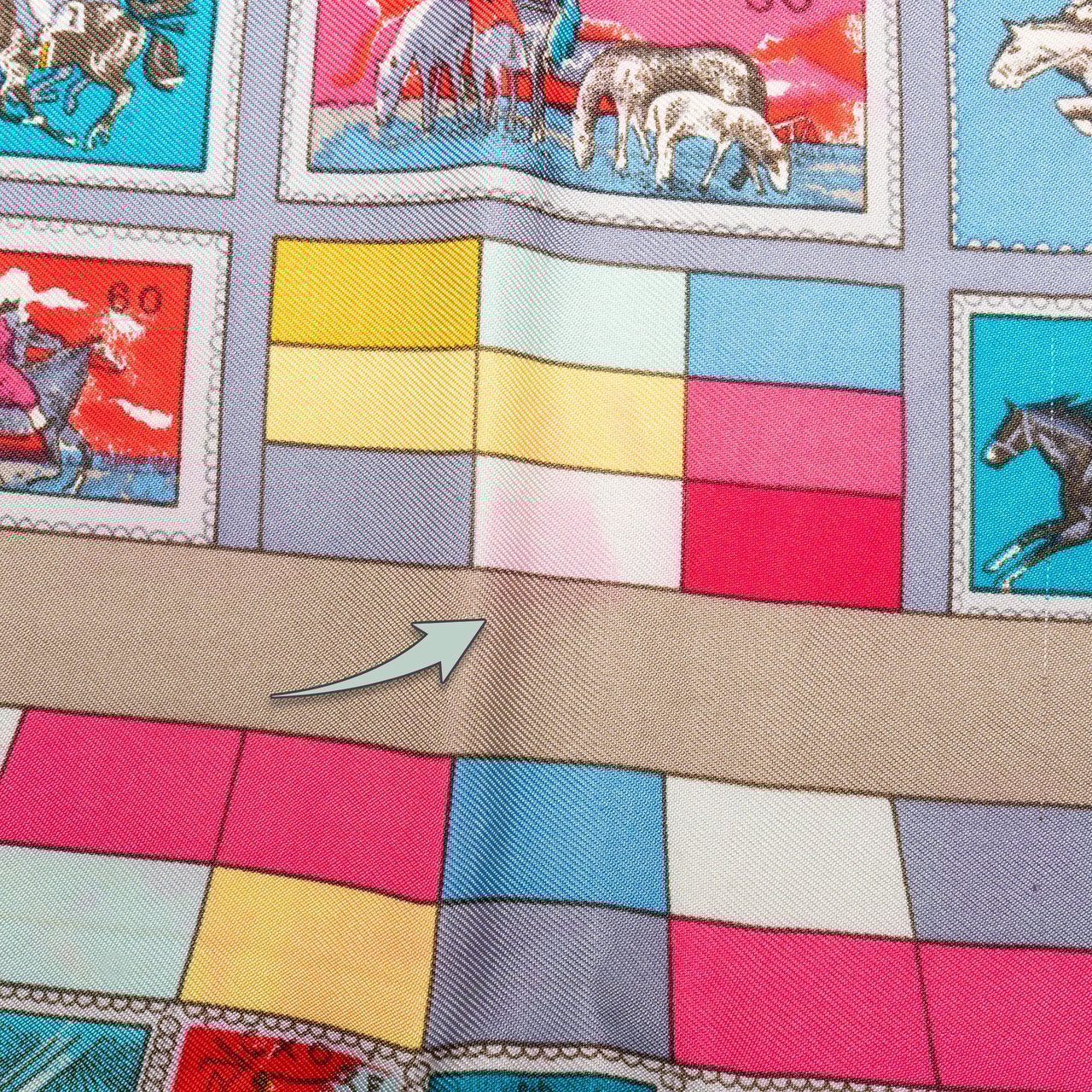 Hermès Hermès Classic "CORRESPONDANCE" Silk Carre 90 Scarf Tuch Donkergrijs