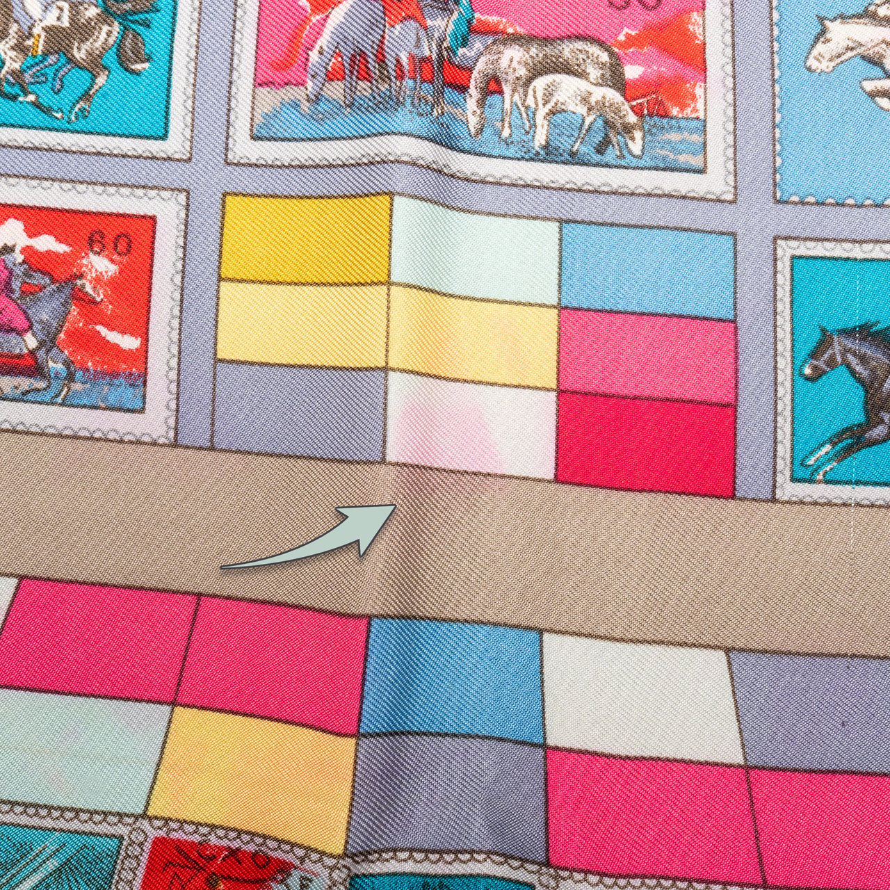 Hermès Classic "CORRESPONDANCE" Silk Carre 90 Scarf Tuch Donkergrijs
