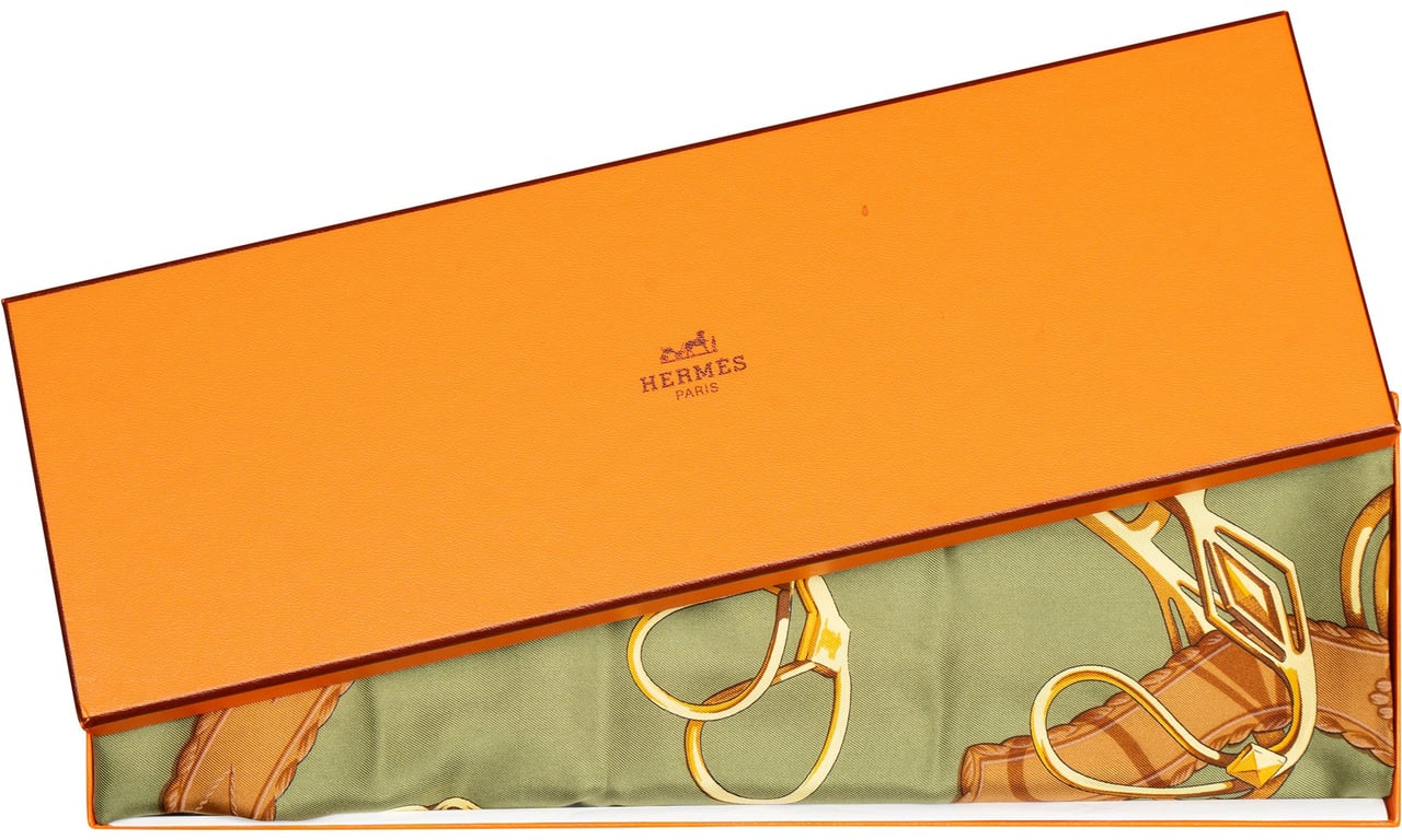 Hermès Hermès Classic "Profile" Silk Carre 90 Scarf Tuch Groen