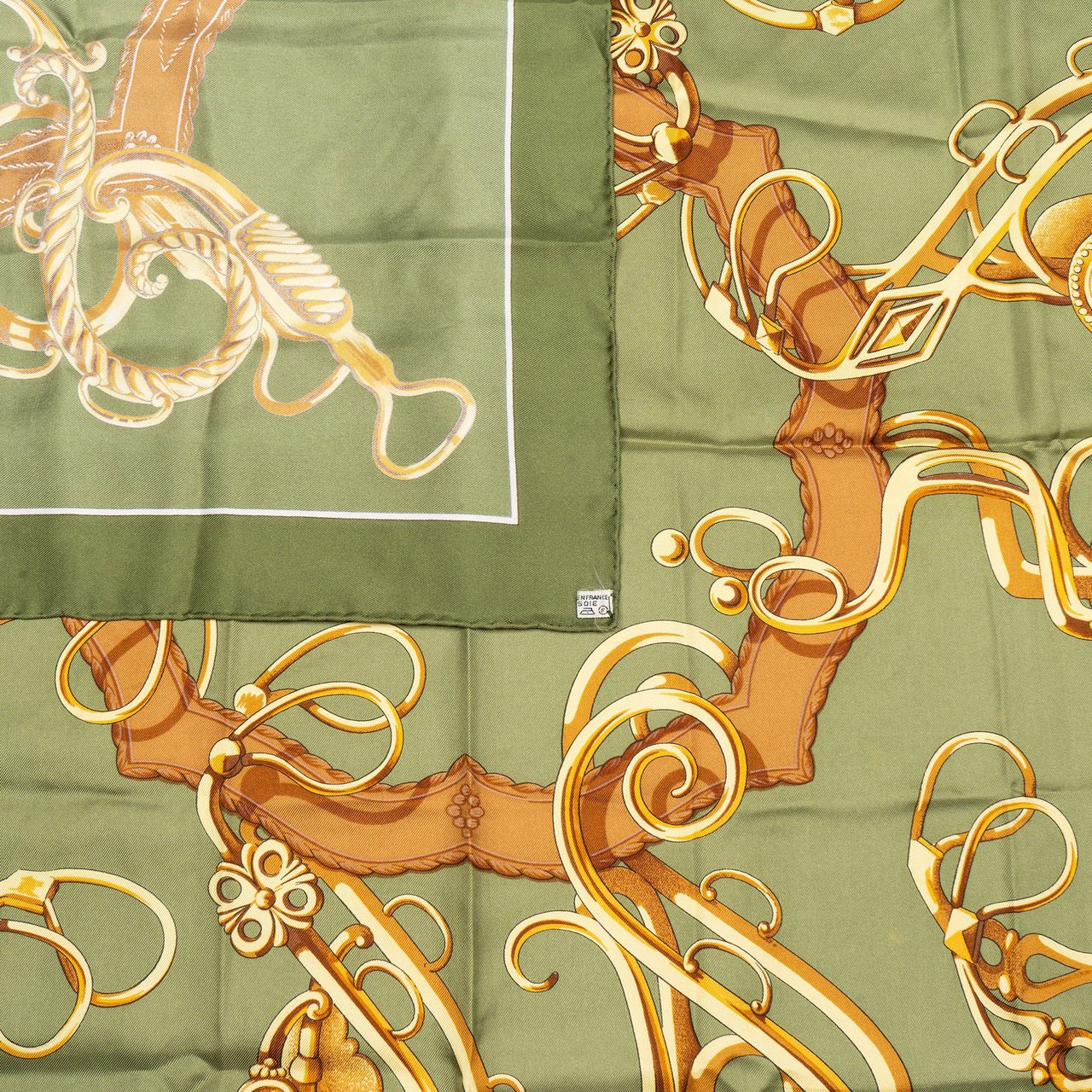 Hermès Hermès Classic "Profile" Silk Carre 90 Scarf Tuch Groen