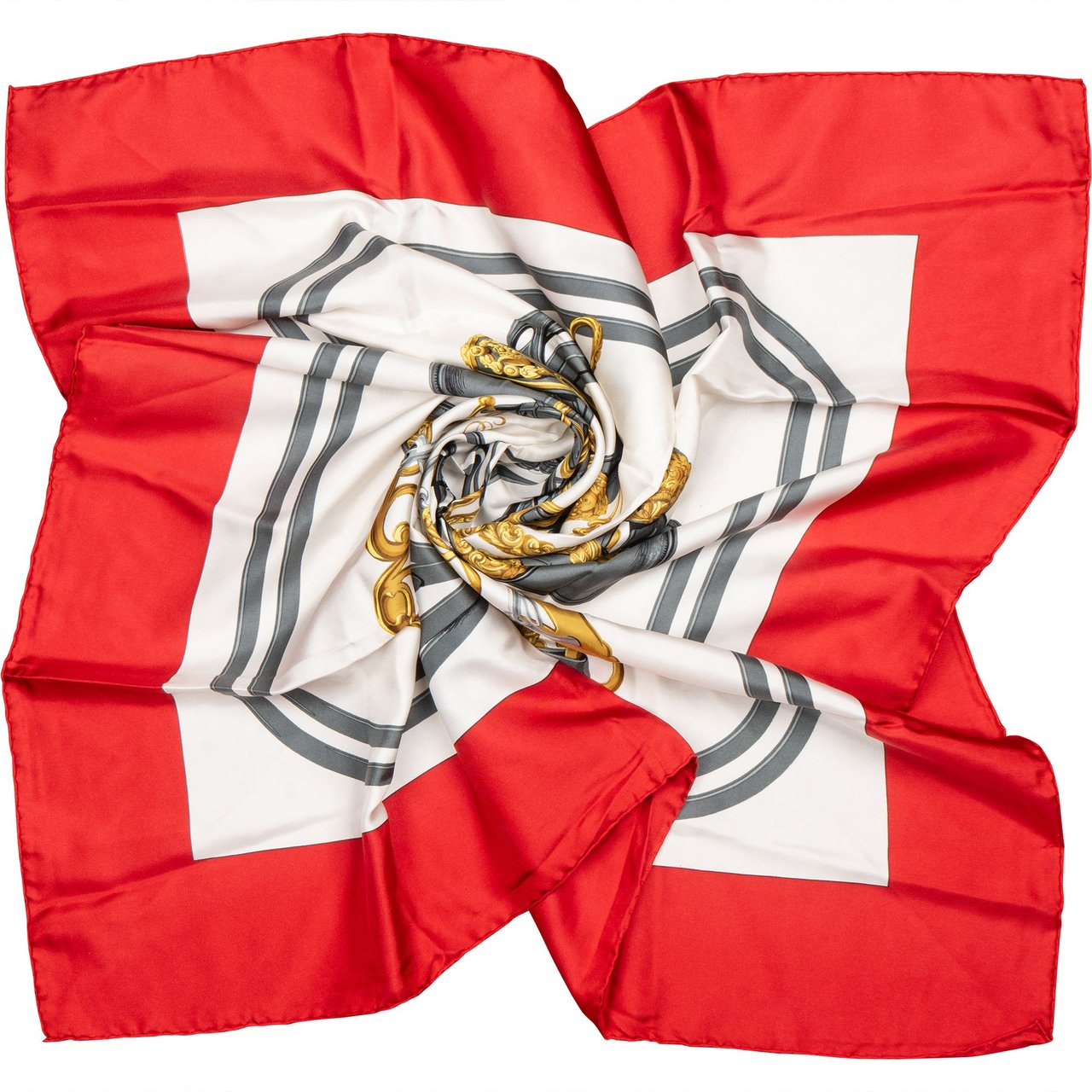 Hermès Classic "BRIDES de GALA" Silk Carre 90 Scarf Tuch Rood