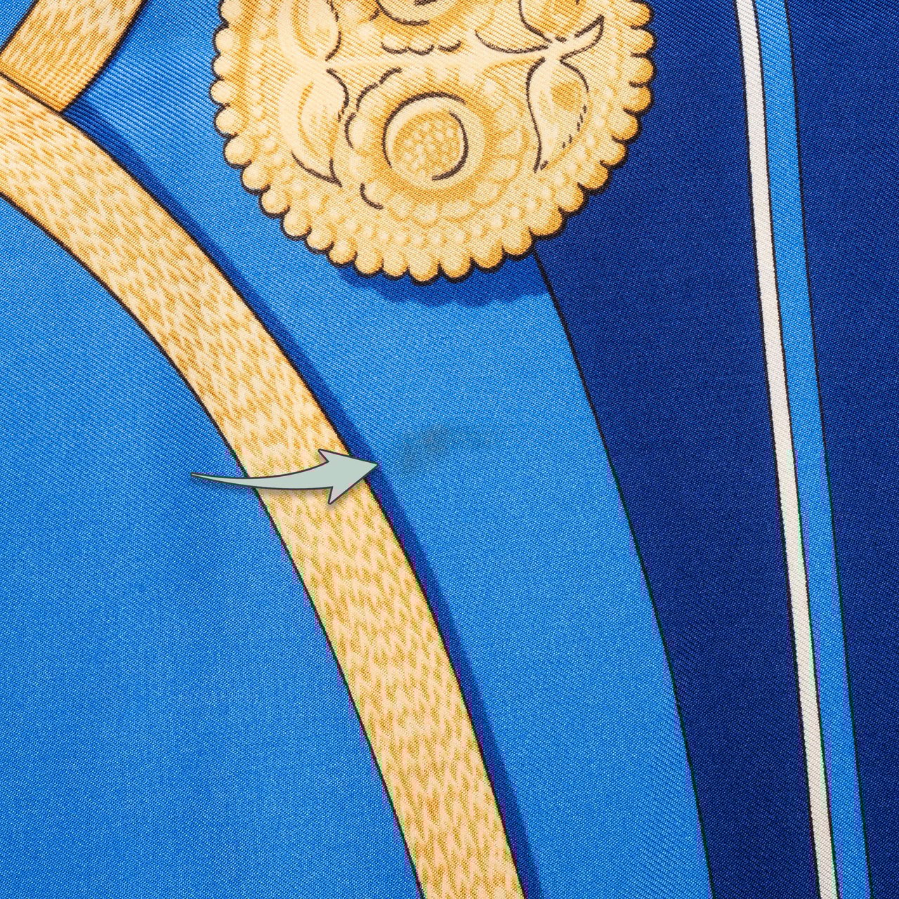 Hermès Hermès Bleu "Gaucho" Silk Twilly Maxi Scarf Schal Blauw