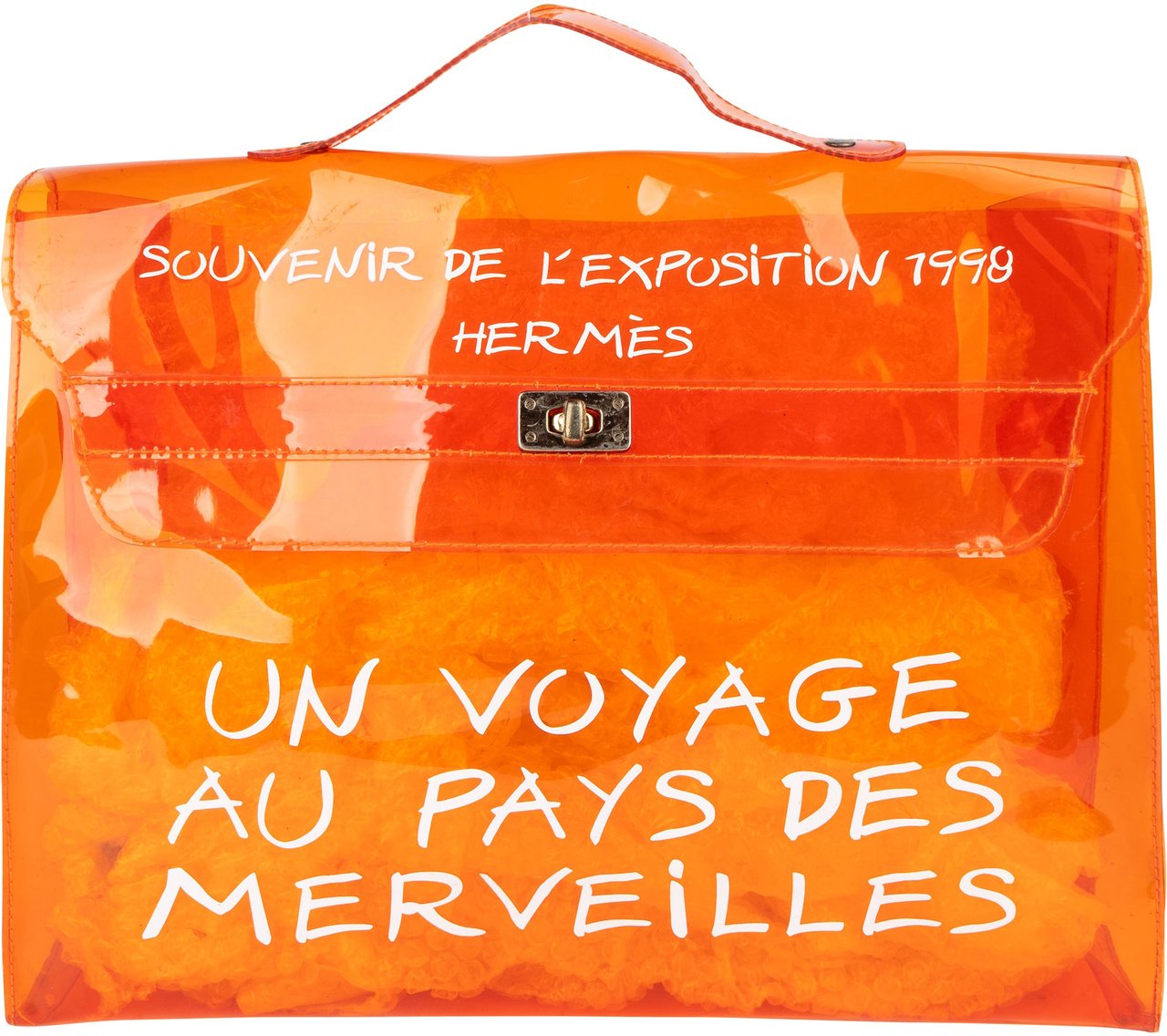 Hermès Hermès Transparent Souvenir 1997 Kelly Handbag Oranje