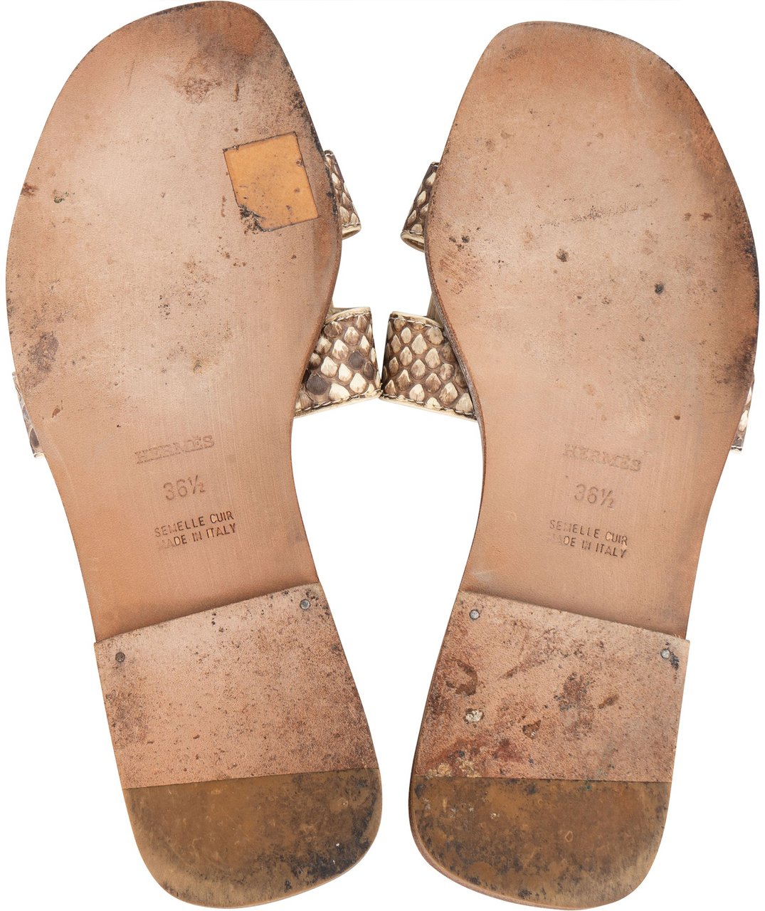 Hermès Hermès Python Leather Oran Sandals (36,5) Divers