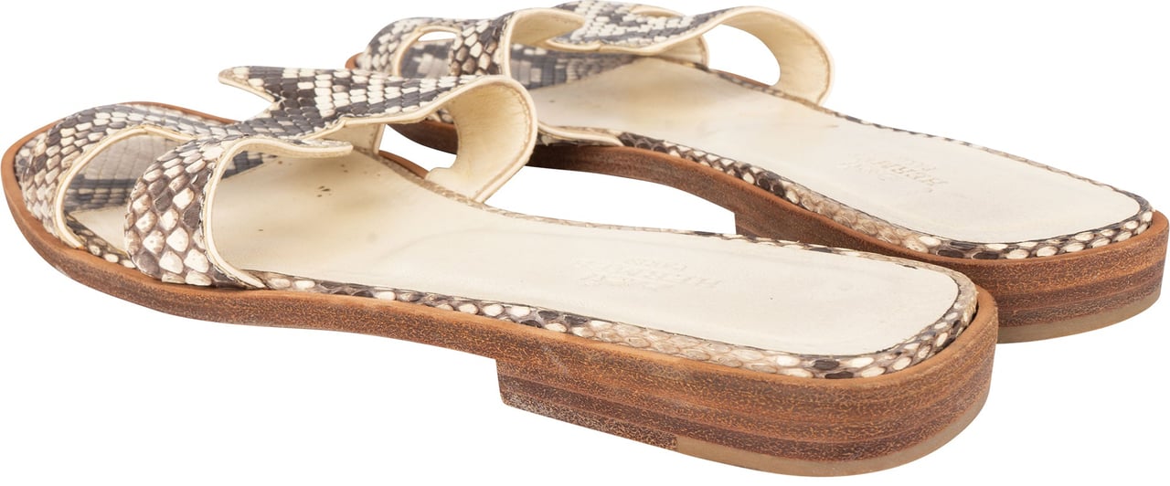 Hermès Hermès Python Leather Oran Sandals (36,5) Divers