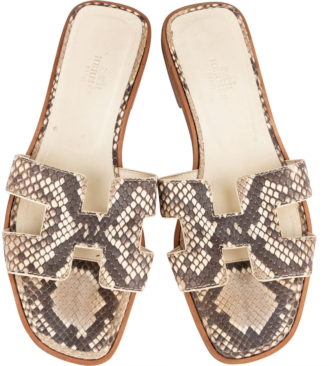 Hermès Hermès Python Leather Oran Sandals (36,5) Divers