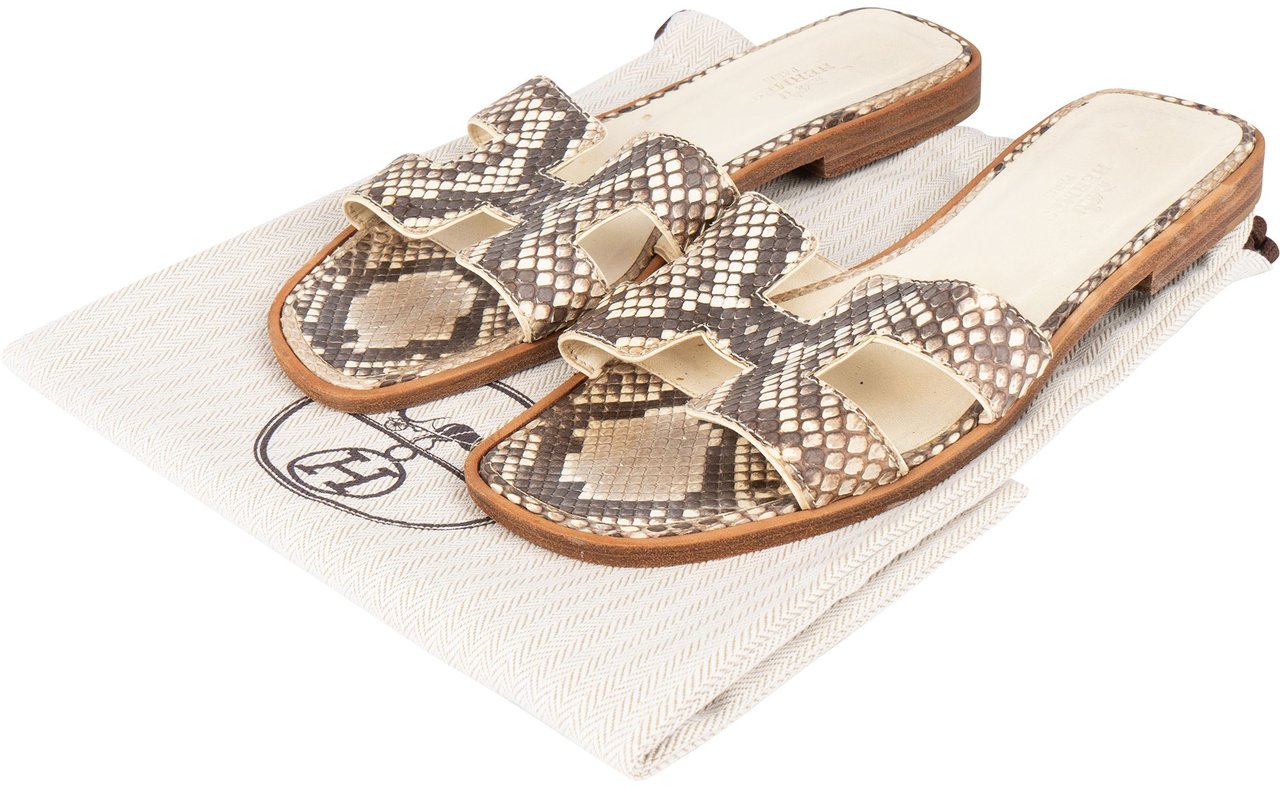Hermès Hermès Python Leather Oran Sandals (36,5) Divers