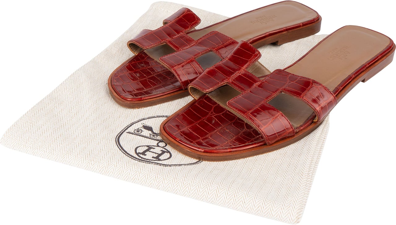 Hermès Hermès Alligator Leather Oran Sandals (36,5) Divers