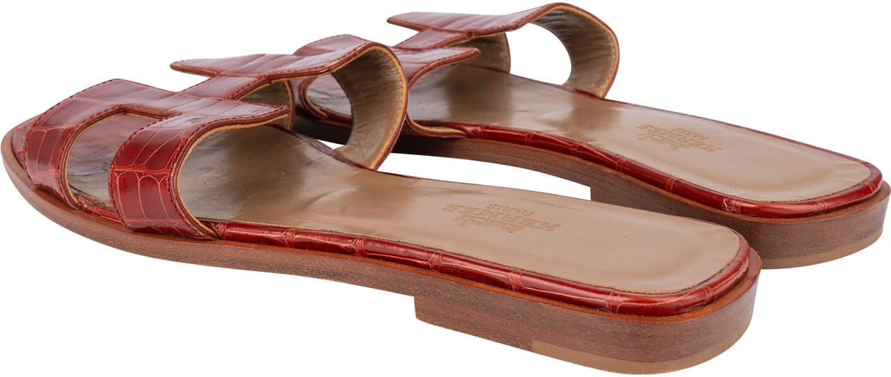 Hermès Hermès Alligator Leather Oran Sandals (36,5) Divers