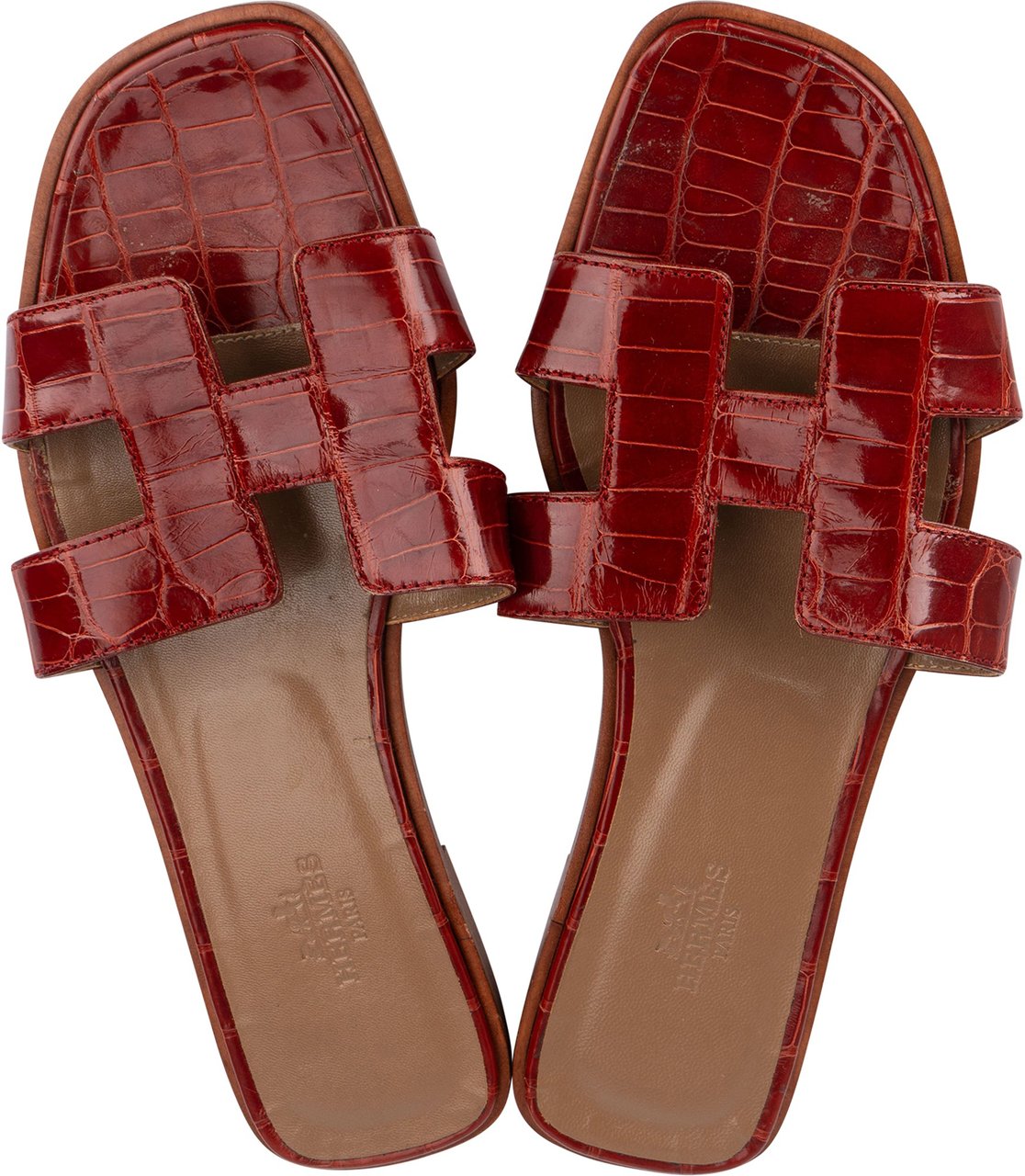 Hermès Hermès Alligator Leather Oran Sandals (36,5) Divers