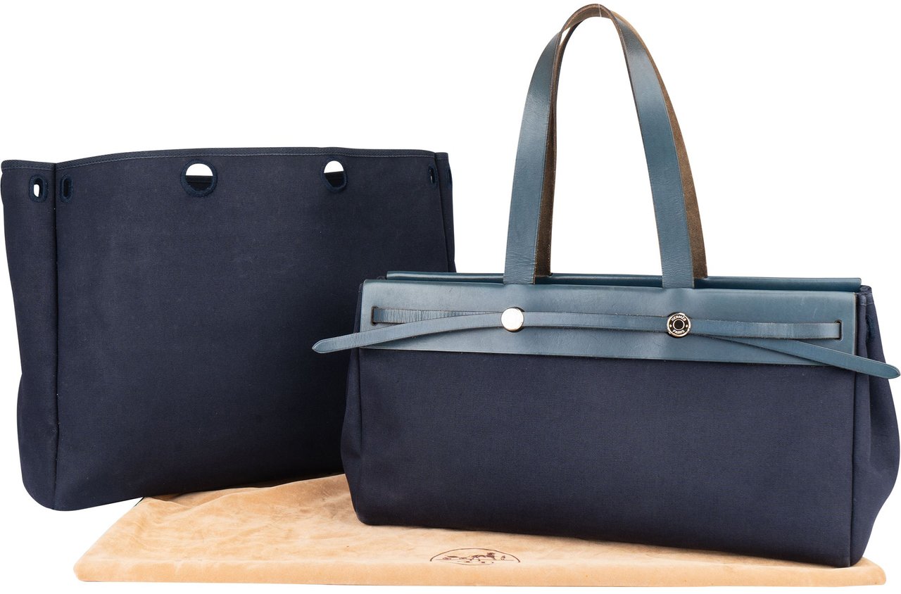 Hermès Hermès Classic Cotton Cabas Handbag Blauw