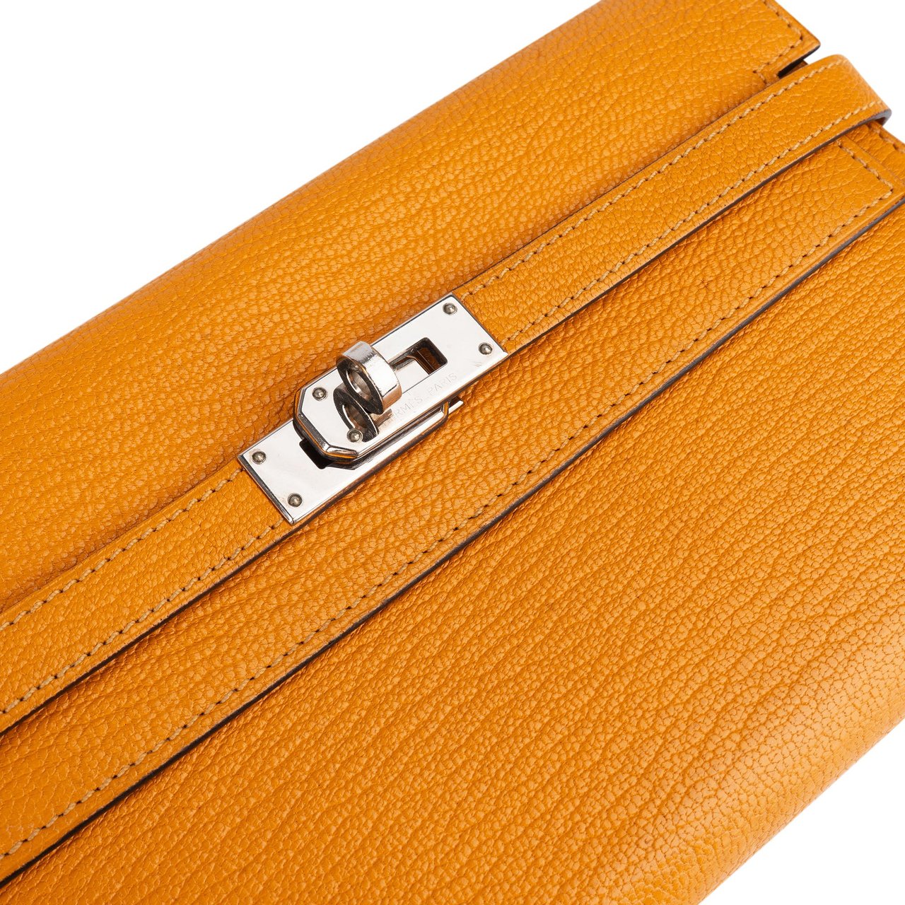 Hermès Hermès Jaune Chevre Leather Kelly Wallet Geel