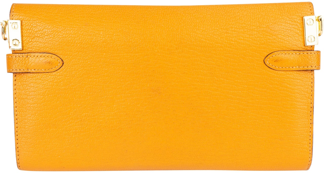 Hermès Hermès Jaune Chevre Leather Kelly Wallet Geel
