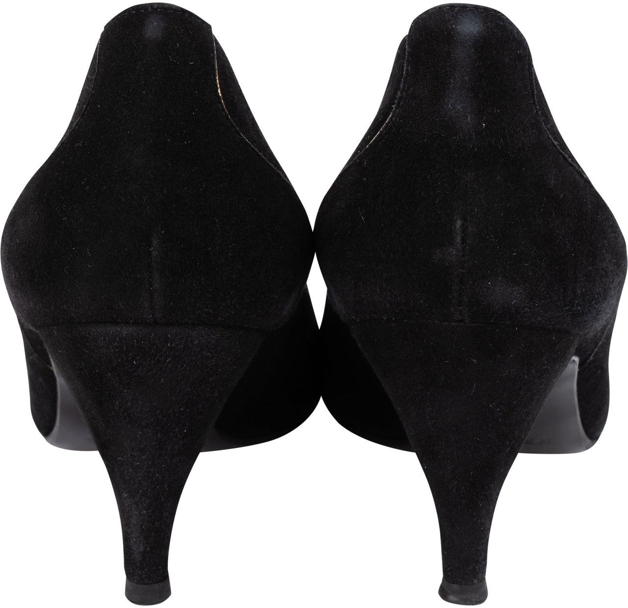 Hermès Noir Suede Lining Heels (34,5) Zwart