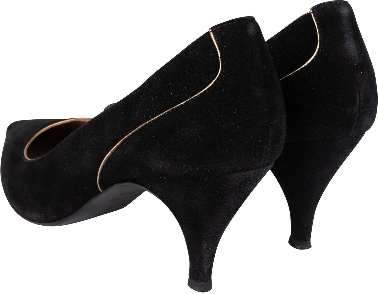 Hermès Noir Suede Lining Heels (34,5) Zwart